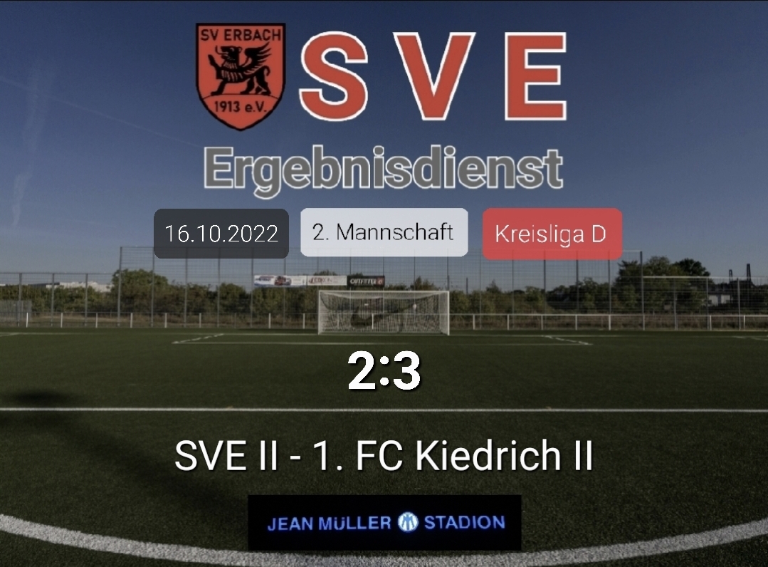 Ergebnis 2._Erbach – Kiedrich 2-3
