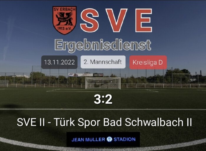 Ergebnis 2._Erbach – Türk Spor Bad Schwalbach 3-2