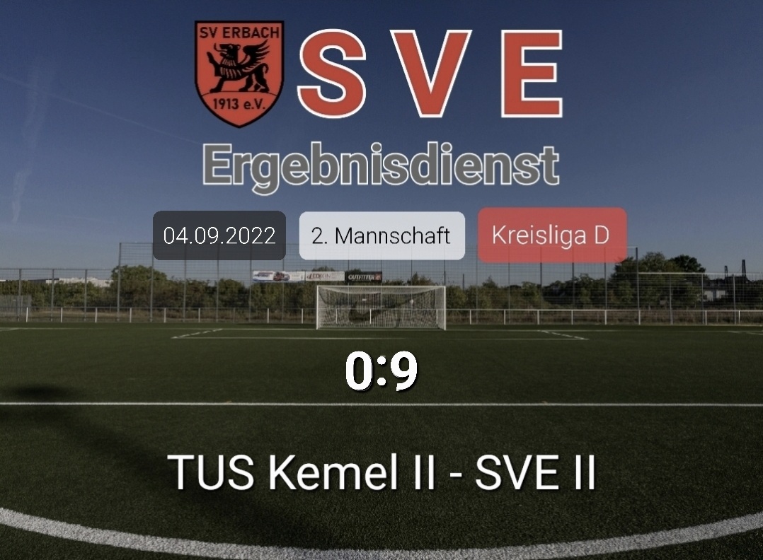 Ergebnis 2._Kemel – Erbach 0-9