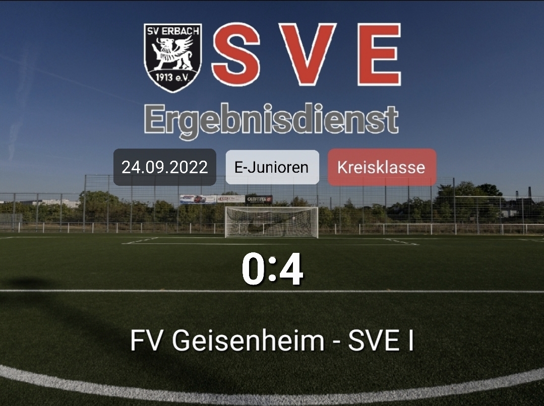 Ergebnis E1_FV Geisenheim – Erbach 0-4