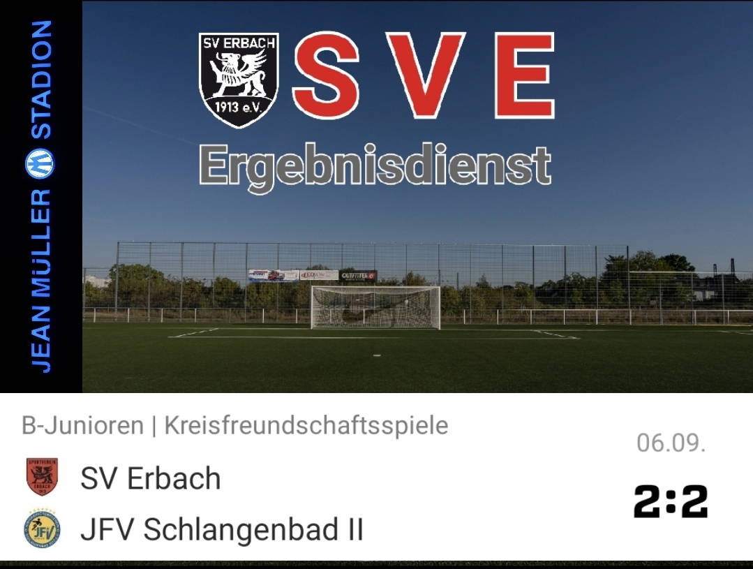2023-09-06 Ergebnis SVE (B) – JFV Schlangenbad II