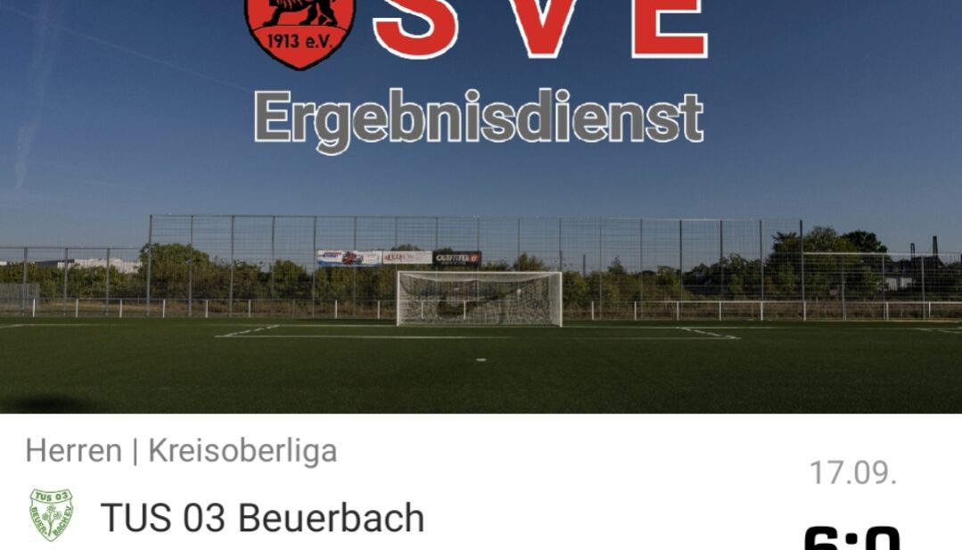 2023-09-17 Ergebnis TUS 03 Beuerbach – SVE