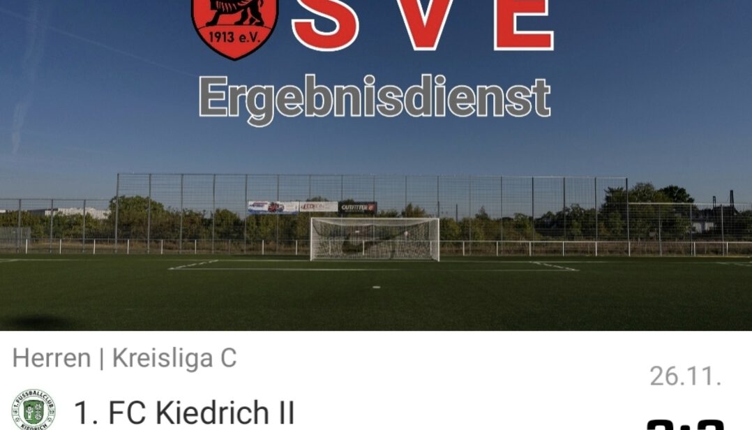 2023-11-26 Ergebnis 1. FC Kiedrich II – SVE II
