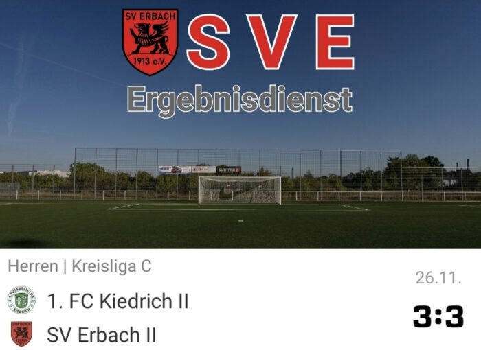 2023-11-26 Ergebnis 1. FC Kiedrich II – SVE II