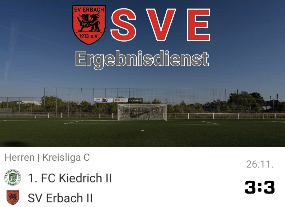 2023-11-26 Ergebnis 1. FC Kiedrich II – SVE II